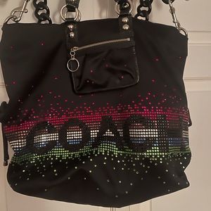 Coach Special Edition Poppy Tote with multicolored Swarovski crystals. Used